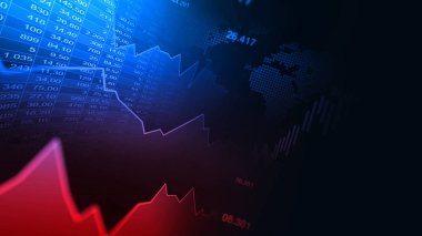 Finansal yatırım veya Ekonomik trendler iş fikri ve tüm sanat eserleri tasarımı için uygun grafik konseptinde borsa veya önx ticaret grafiği. Soyut finans arkaplanı