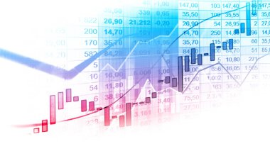 Finansal yatırım veya Ekonomik trendler iş fikri ve tüm sanat eserleri tasarımı için uygun grafik konseptinde borsa veya önx ticaret grafiği. Soyut finans arkaplanı
