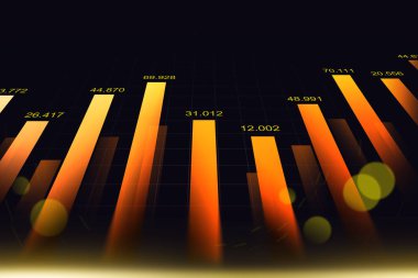 Finansal yatırım veya Ekonomik trendler iş fikri ve tüm sanat eserleri tasarımı için uygun grafik konseptinde borsa veya önx ticaret grafiği. Soyut finans arkaplanı