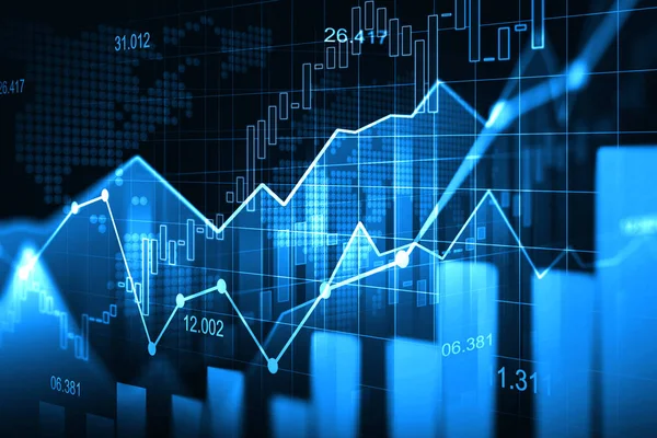 Mercado Valores Gráfico Comercio Divisas Concepto Gráfico Adecuado Para Inversión — Foto de Stock