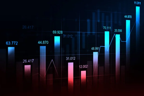 Graphique Trading Boursier Forex Concept Graphique Adapté Investissement Financier Aux — Photo