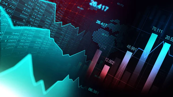 Aktienmarkt Oder Devisenhandel Graph Grafischem Konzept Geeignet Für Finanzinvestitionen Oder — Stockfoto