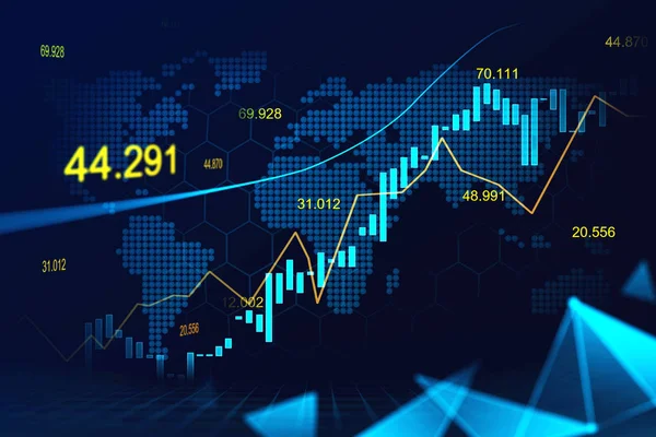 Mercado Ações Gráfico Negociação Forex Conceito Futurista Adequado Para Investimento — Fotografia de Stock