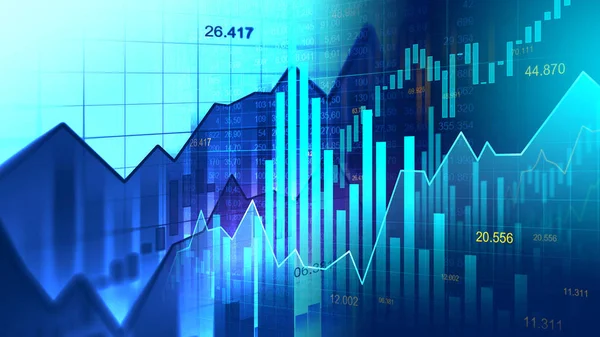 Mercado Valores Gráfico Comercio Divisas Concepto Gráfico Adecuado Para Inversión — Foto de Stock