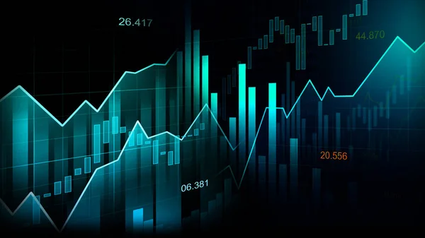 Stock Market 부동산 그래프 Forex Trade Graph 투자나 트렌드 아이디어와 — 스톡 사진