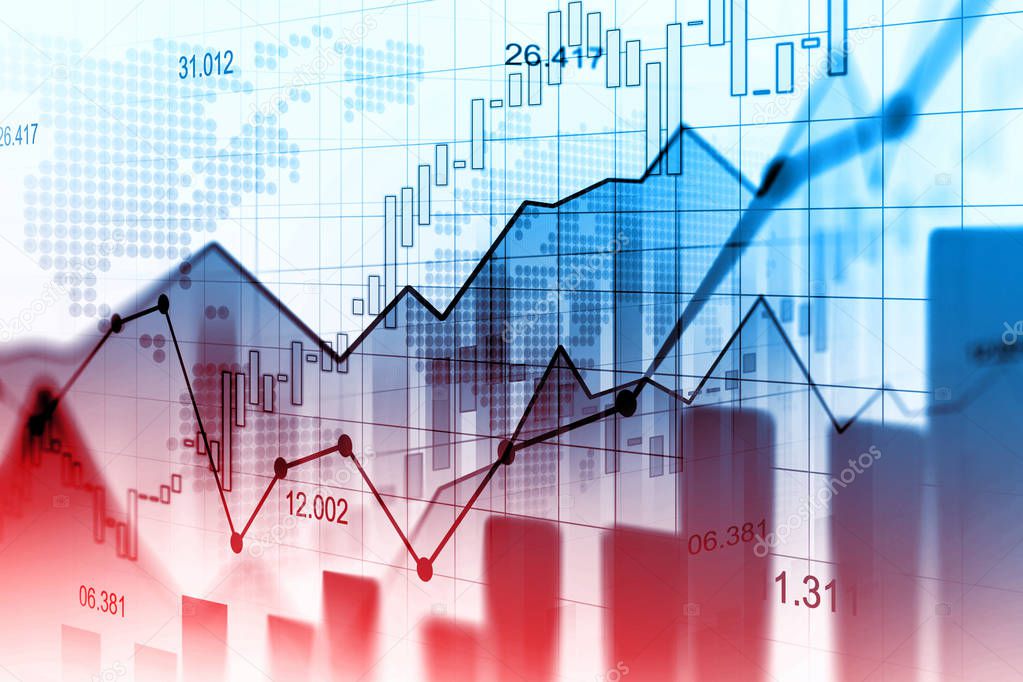 Stock market or forex trading graph in graphic concept suitable for financial investment or Economic trends business idea and all art work design. Abstract finance background