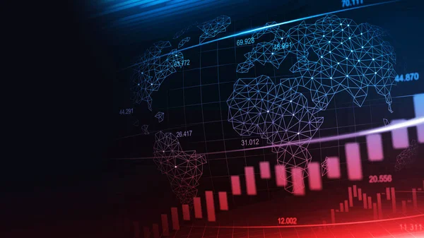 Αγορά μετοχών ή forex συναλλαγών γράφημα στο φουτουριστικό έννοια — Φωτογραφία Αρχείου