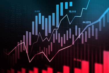 Grafik konseptinde borsa veya önx ticaret grafiği 