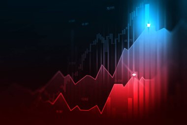 Borsa veya forex ticaret grafik kavramı uygun olarak 