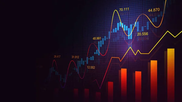 Χρηματιστήριο ή forex γράφημα συναλλαγών σε γραφική έννοια — Φωτογραφία Αρχείου