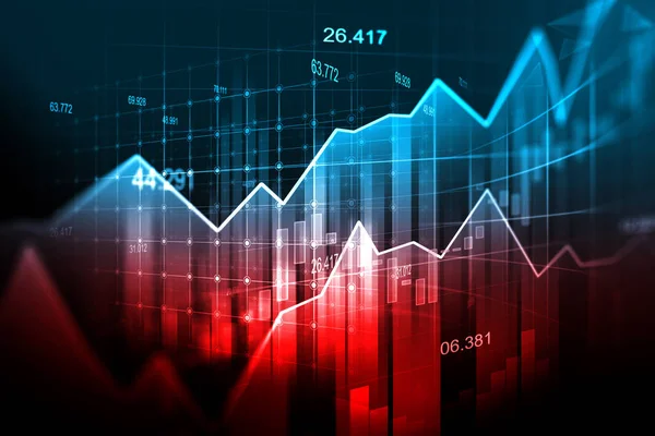Mercado de ações ou gráfico de negociação forex no conceito gráfico — Fotografia de Stock