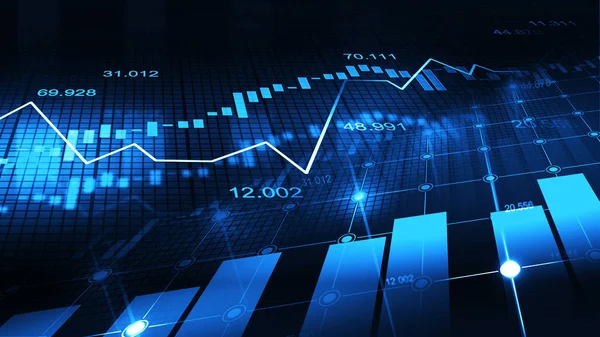 Gráfico bursátil o forex trading en concepto gráfico — Foto de Stock