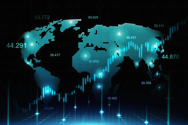 Mercado de ações ou gráfico de negociação forex — Fotografia de Stock