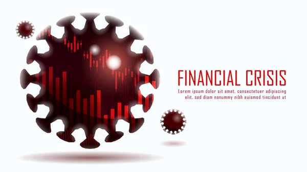 Crisis Financiera Coronavirus Concepto Gráfico Adecuado Para Inversión Financiera Página — Vector de stock