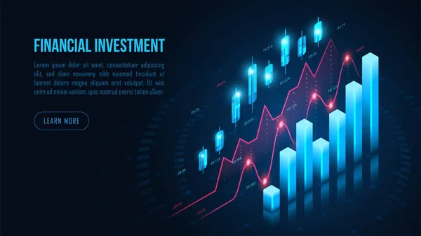 Isometric Stock Forex Trading Graph Futuristic Concept Design Suitable Web — Stock Vector