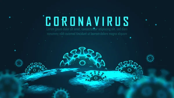 Epidemia Pandemia Globale Virus Con Testo Esempio Illustrazione Vettoriale — Vettoriale Stock