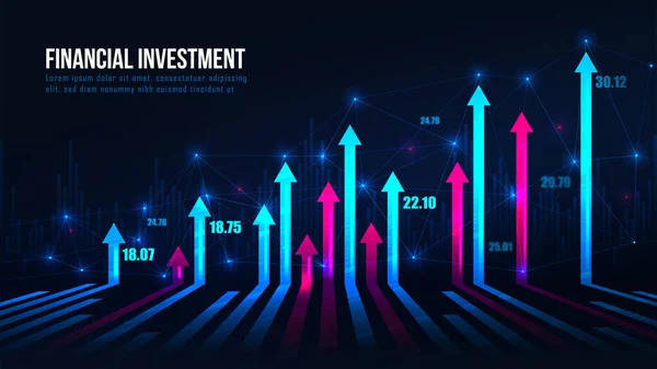 Graphique Trading Boursier Forex Concept Graphique Adapté Investissement Financier Aux — Image vectorielle