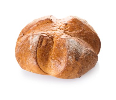 Arka plan beyaz ekmek yakın çekim yuvarlak izole