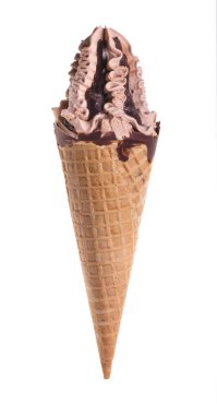 Dondurma waffle beyaz izole arka planda