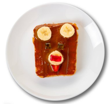 Çocuk sandviç plaka, izole beyaz arka plan üzerinde