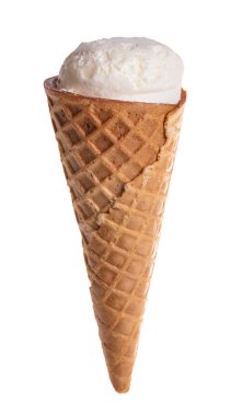 Dondurma waffle beyaz izole arka planda