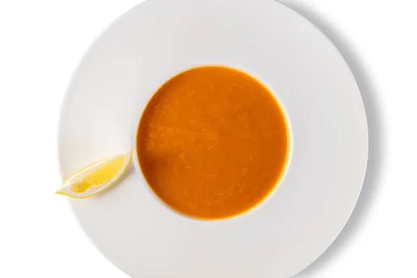 Carrot Cream Soup Puree White Background — Stock Photo, Image