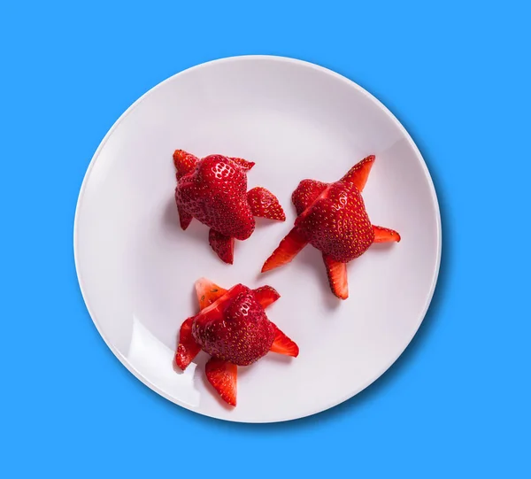 Sanat gıda, kaplumbağa çilek plaka üzerinden