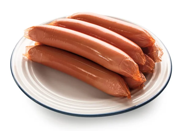 Fresh Uncooked Sausage White Background Isolated — Stock Photo, Image