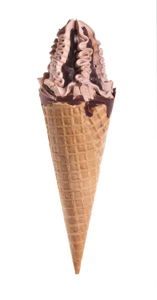 Ice Cream Wafel Witte Geïsoleerde Achtergrond — Stockfoto