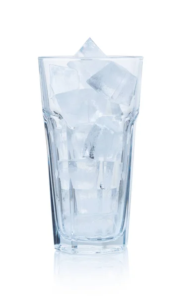 Склянка Кубиками Льоду Білому Ізольованому Фоні — стокове фото