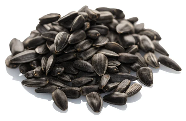 Pile Sunflower Seeds White Background — Stock Photo, Image