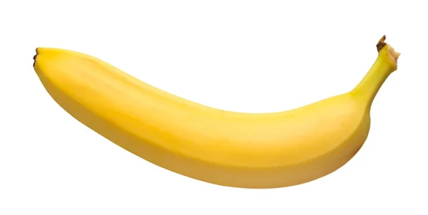 Banana Madura Orgânica Sobre Fundo Branco Isolado — Fotografia de Stock