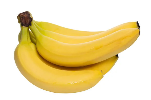 Organic Ripe Bananas White Background Isolated Stock Image
