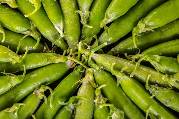 Fundo Comida Uma Textura Vagens Ervilhas Verdes — Fotografia de Stock