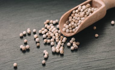 baharatlı biber portre siyah bir taş zemin üzerine