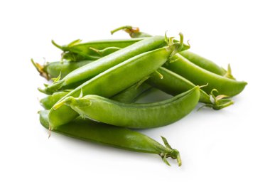 Yeşil bezelye Pod izole beyaz bir arka plan üzerinde