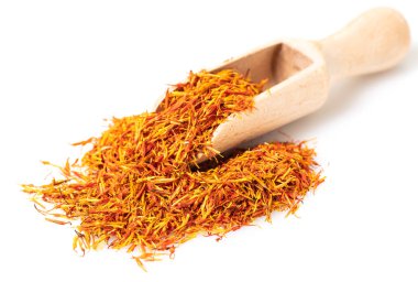 beyaz izole zemin kuru baharat safran yakın çekim