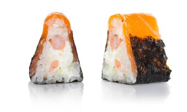 Japon gıda, beyaz izole arka plan üzerinde rulo