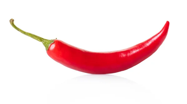 Rode Chili Peper Witte Geïsoleerde Achtergrond — Stockfoto