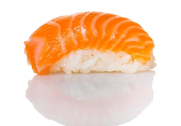 Japanese Food Sushi Salmon Isolated White Background Stock Picture