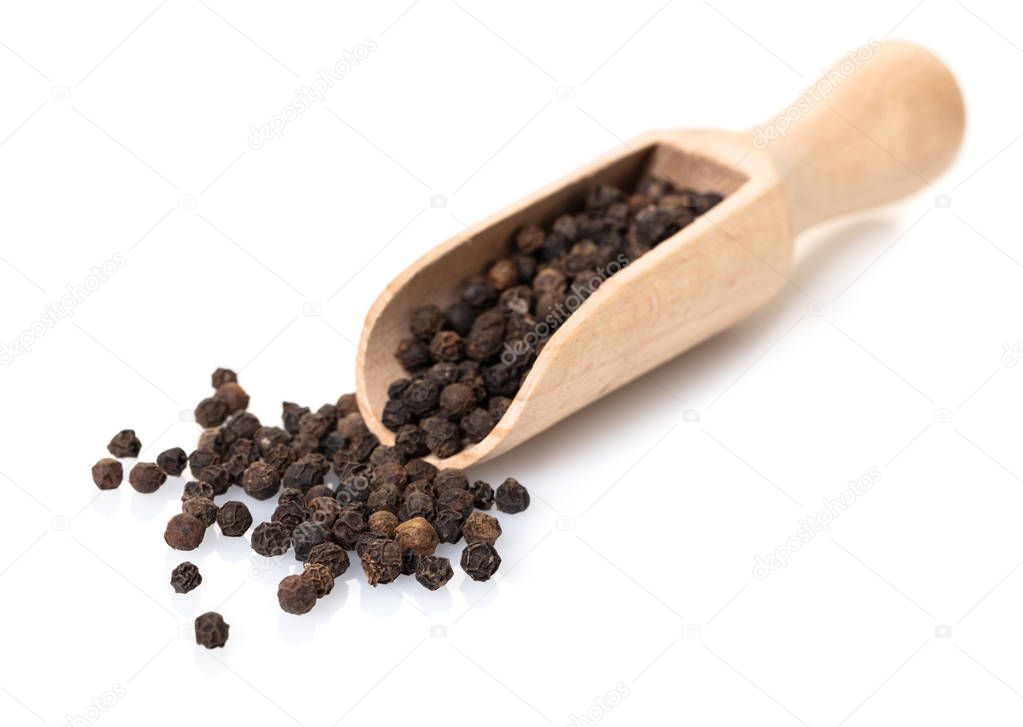 seasoning scented peppercorns on a white isolated background