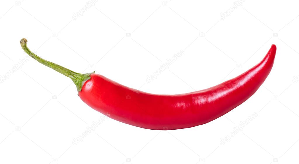 red chili pepper on white isolated background