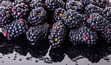 Bir böğürtlen yakın çekim soyut Berry arka plan dokusu