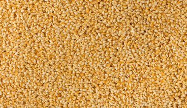 Susamlı karamelli yakın çekim yiyecek arka plan dokusu