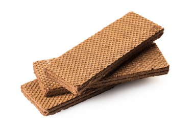 beyaz izole arka plan üzerinde çikolata waffle yakın çekim