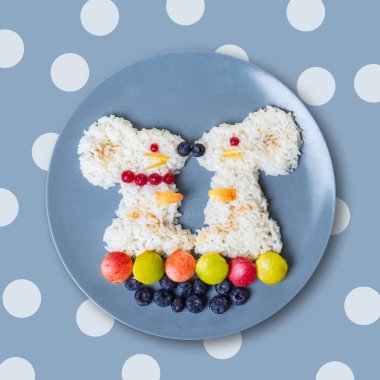 çocuklar için sanat gıda tatlı pirinç çilek ile fare