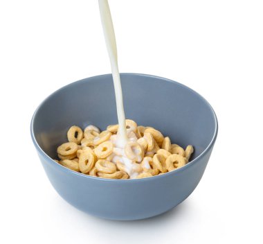 süt beyaz izole arka planda tatlı Mısır yüzük