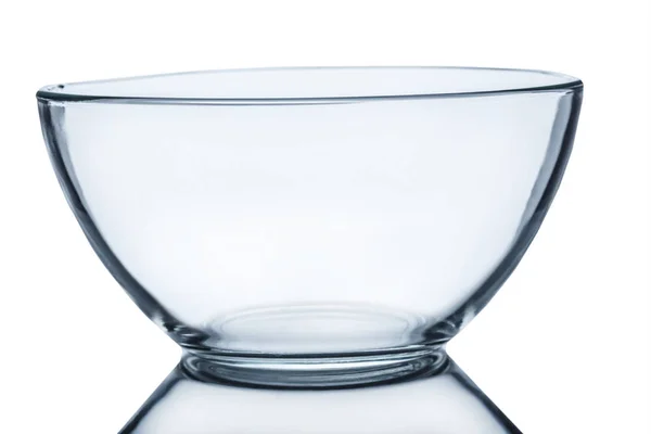 Glass Empty Deep Bowl White Isolated Background — Stock Photo, Image