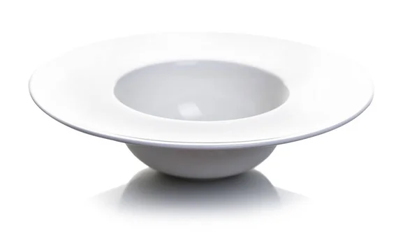 New Empty Plate White Isolated Background — Stock Photo, Image