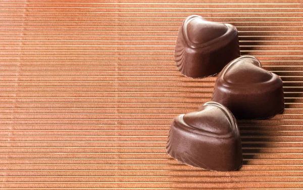 Food Background Chocolate Candy Shape Heart — Stock Photo, Image